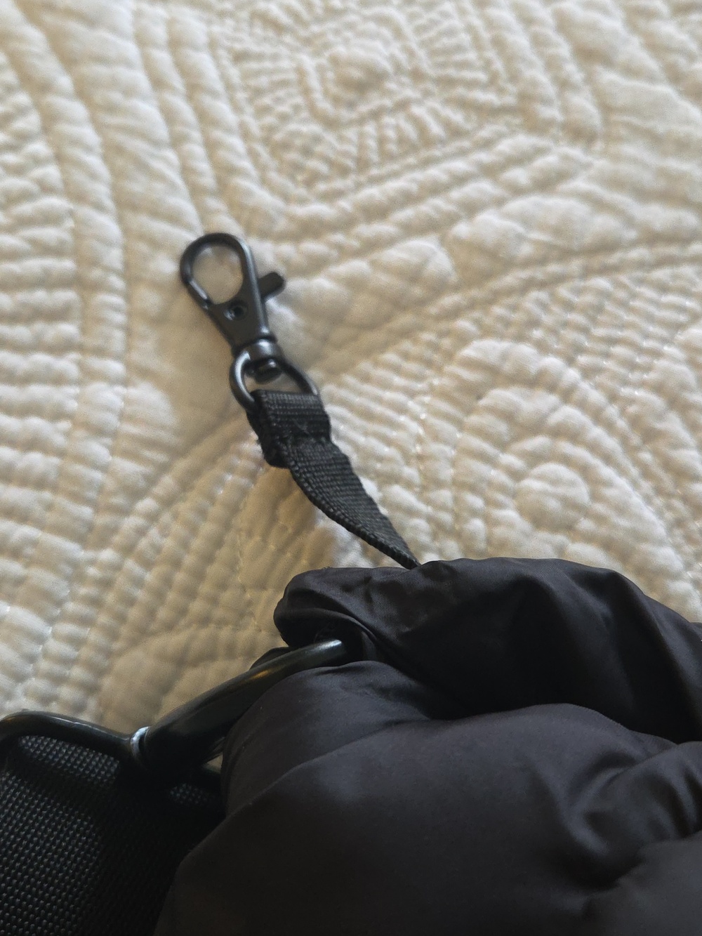 Landsend Black Quilted Puffer Crossbody Bag 8"x11" - Picture 6 of 6